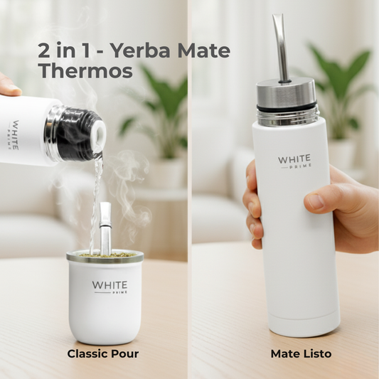 Mate Listo 2-in-1 Thermos | Free Yerba Mate Sample | WHITE Prime