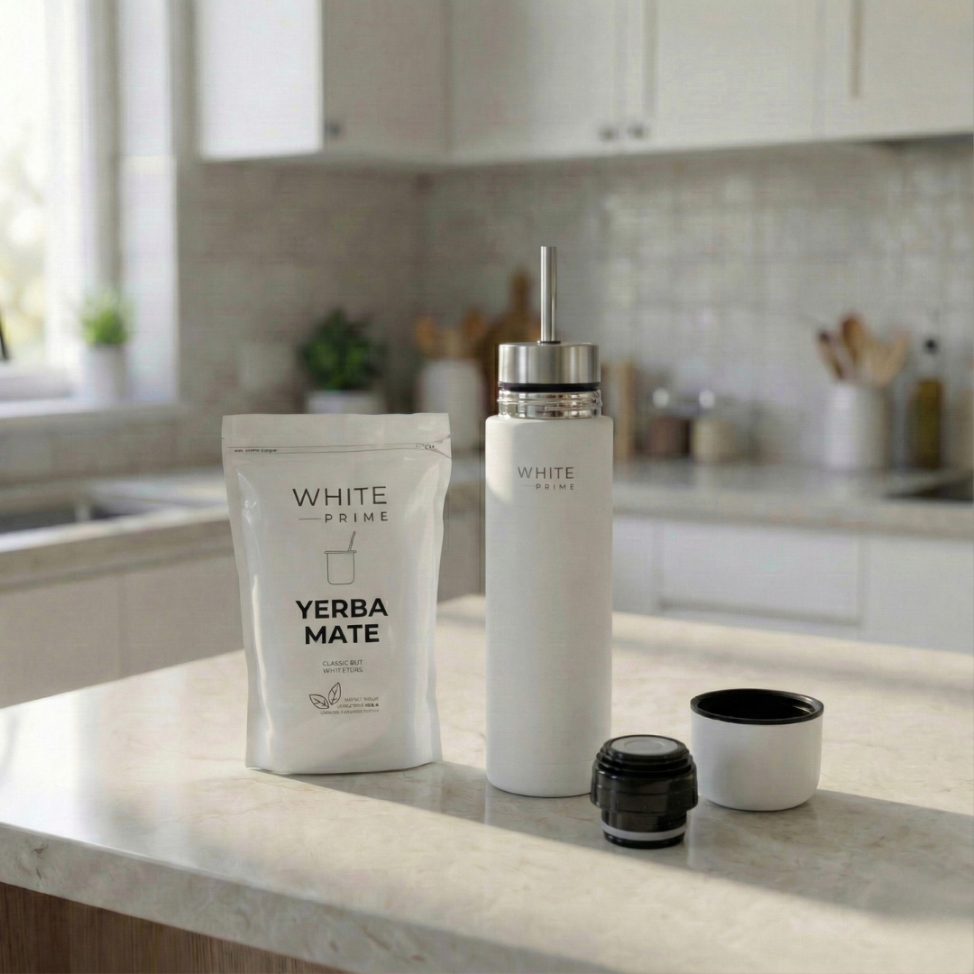 Mate Listo 2-in-1 Thermos Kit + Yerba Mate 250 g | WHITE Prime