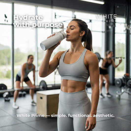 18 oz Insulated Water Bottle | WHITE Prime