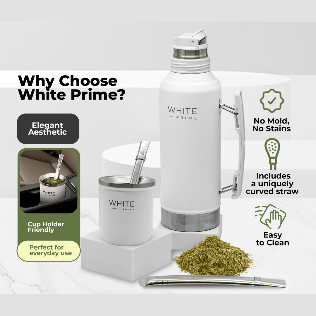 Mate de acero inoxidable de doble pared 6 oz | WHITE Prime