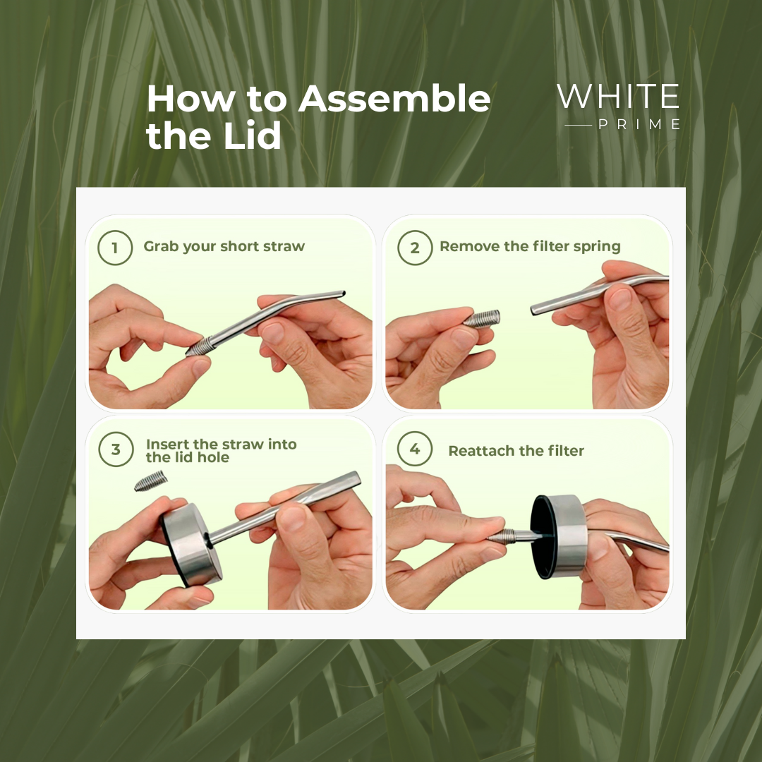 2-in-1 Mate Listo Autocebante Thermos 500 ml – Stainless Steel Insulated Automate with Built-in Bombilla Straw | WHITE Prime