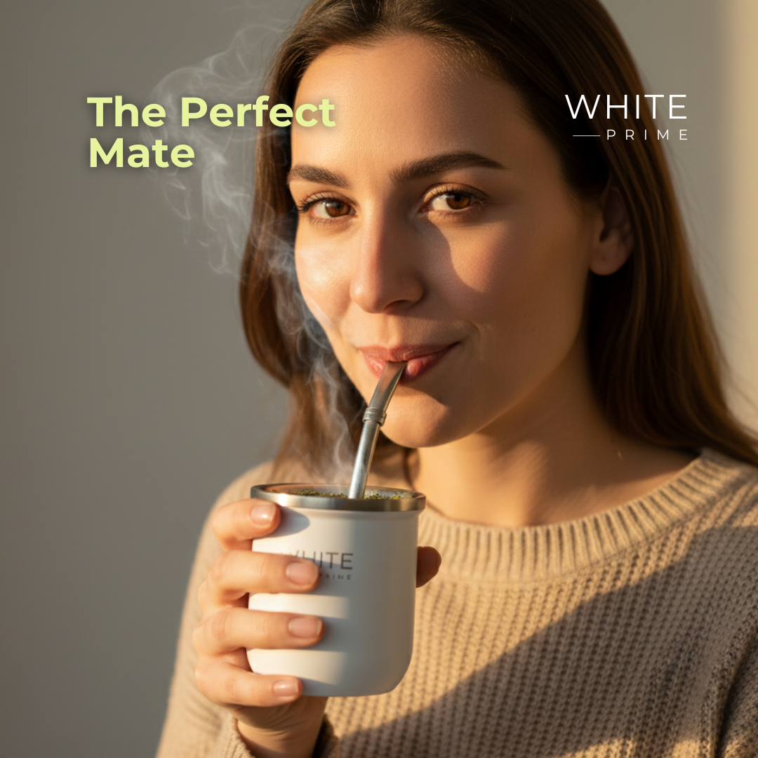 Mate de acero inoxidable de doble pared 6 oz | WHITE Prime