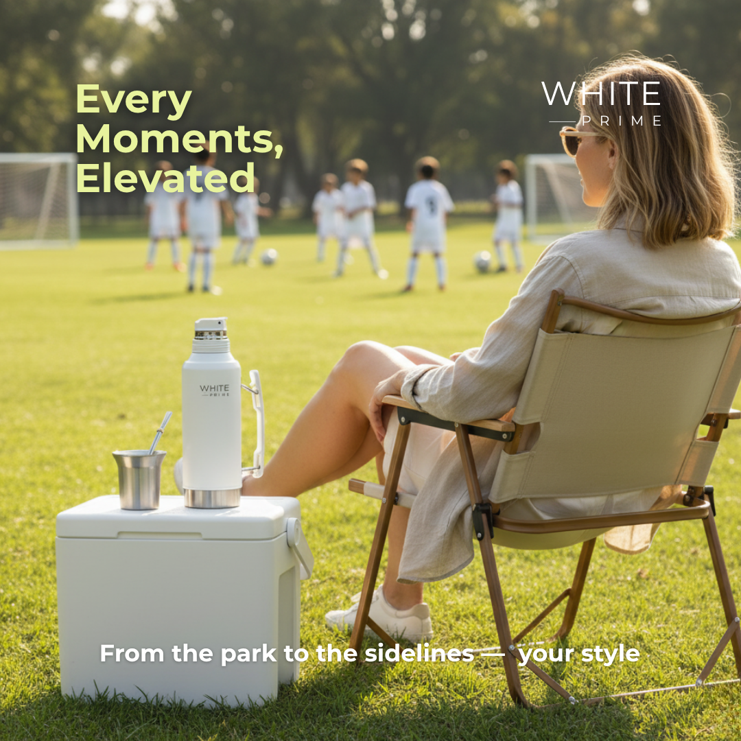 Termo de acero inoxidable 1.2 L | Con tapón antigoteo | WHITE Prime