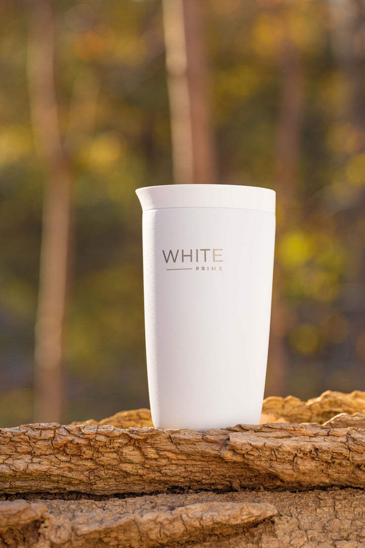 12 oz Coffee Mug | Push Button System | WHITE Prime