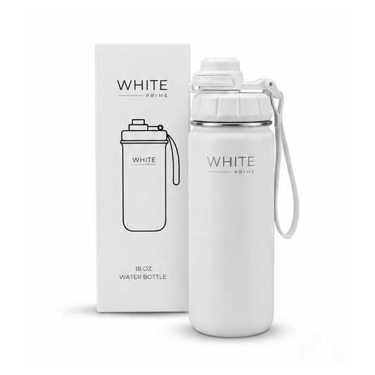18 oz Insulated Water Bottle | WHITE Prime