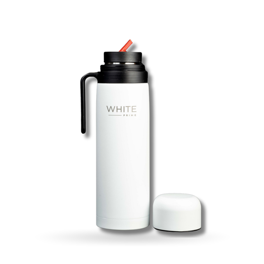 32 oz Thermos for Mate | Water Bottle | Yerba Mate | WHITE Prime