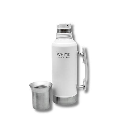 Termo de acero inoxidable 1.2 L | Con tapón antigoteo | WHITE Prime