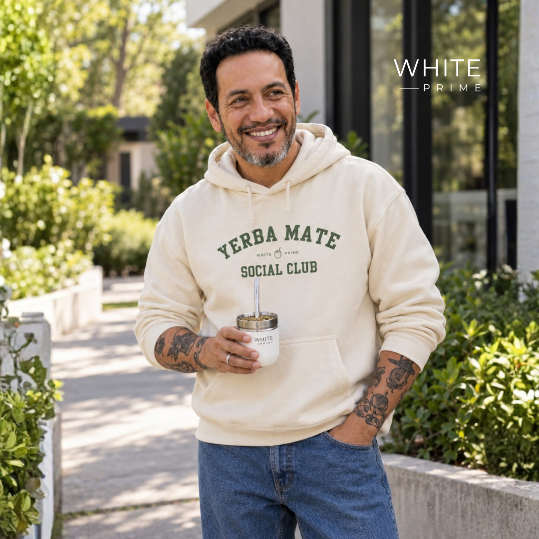 WHITE PRIME Yerba Mate Social Club Hoodie