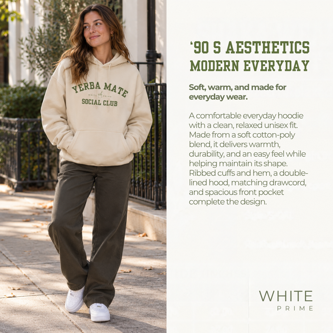 WHITE PRIME Yerba Mate Social Club Hoodie