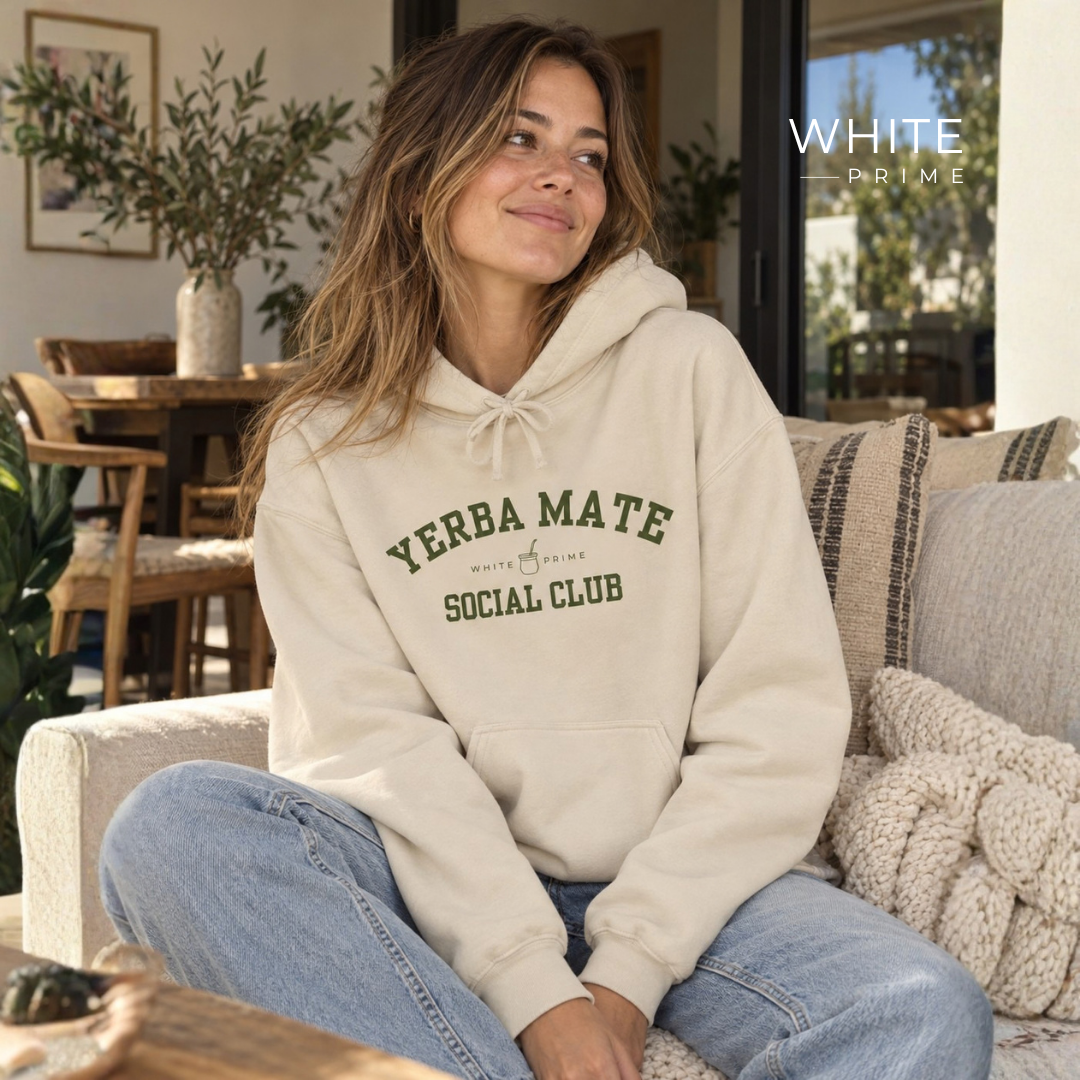 WHITE PRIME Yerba Mate Social Club Hoodie