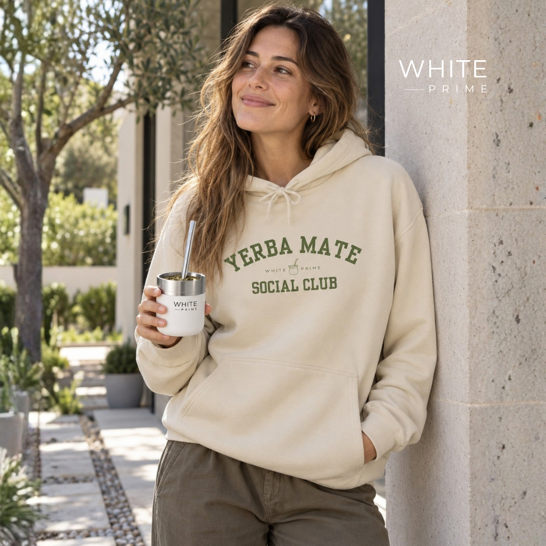 WHITE PRIME Yerba Mate Social Club Hoodie