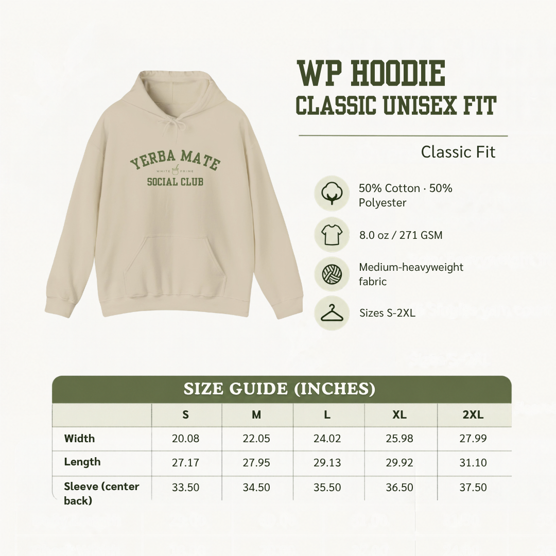 WHITE PRIME Yerba Mate Social Club Hoodie
