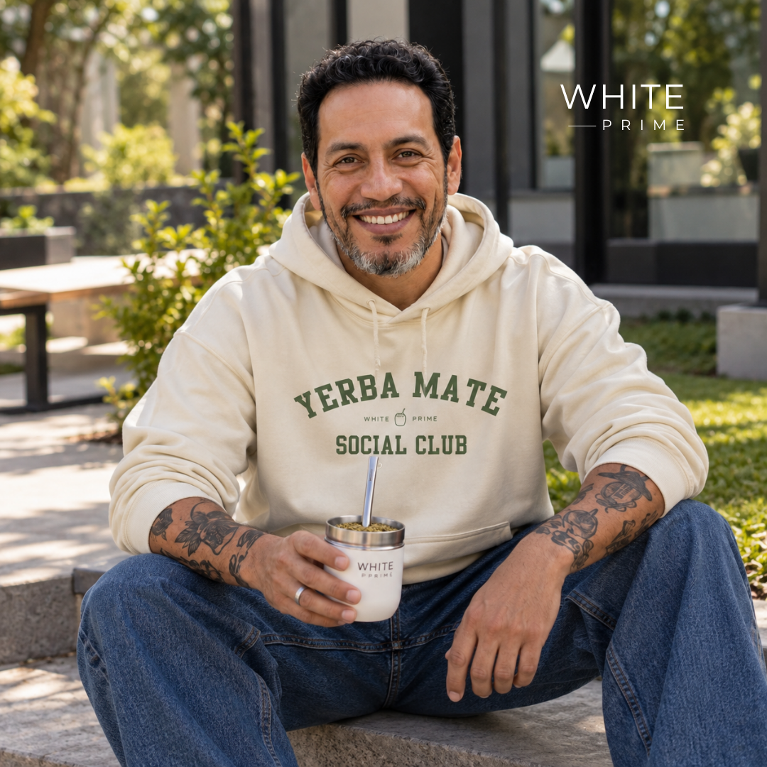 WHITE PRIME Yerba Mate Social Club Hoodie