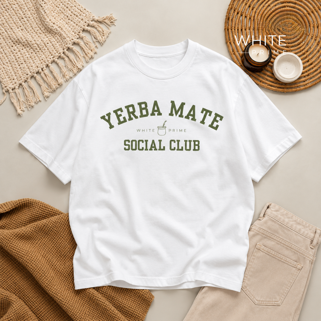 WHITE PRIME Yerba Mate Social Club T-Shirt