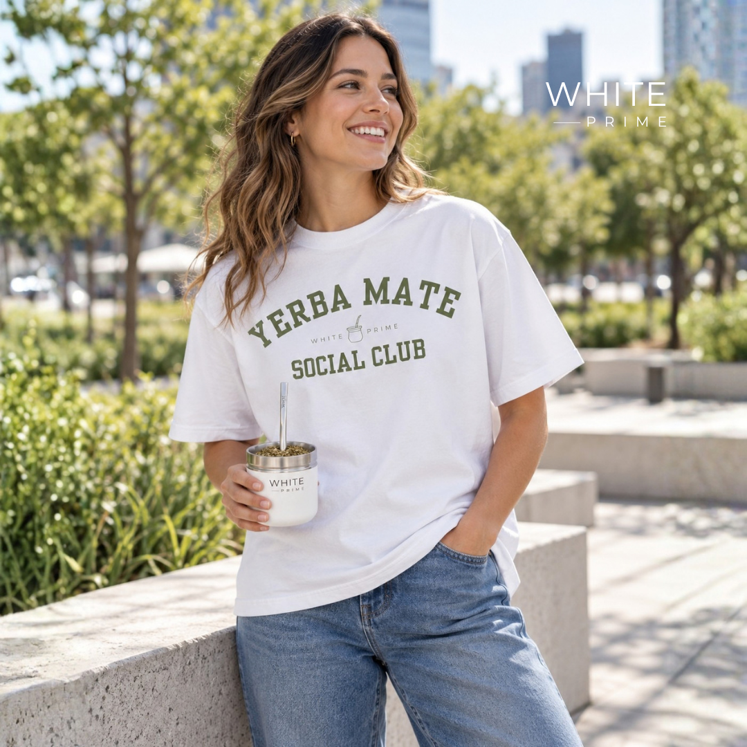 WHITE PRIME Yerba Mate Social Club T-Shirt