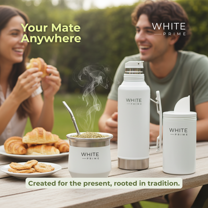 Mate de acero inoxidable de doble pared 8 oz | WHITE Prime