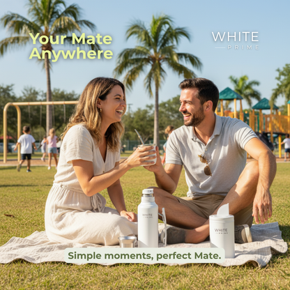 Termo de acero inoxidable 1.2 L | Con tapón antigoteo | WHITE Prime