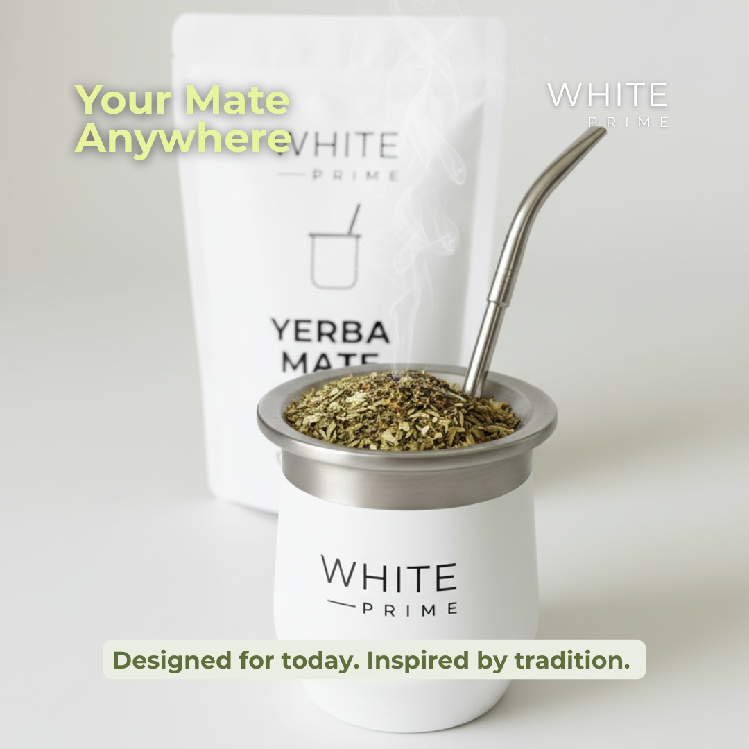 Mate de acero inoxidable de doble pared 8 oz | WHITE Prime