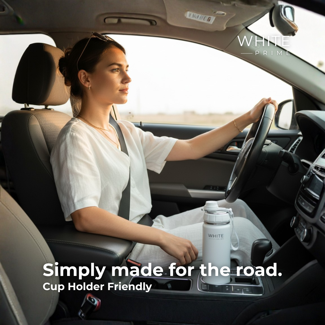 18 oz Insulated Water Bottle | WHITE Prime