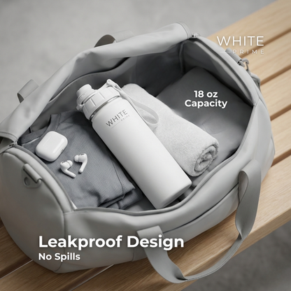 18 oz Insulated Water Bottle | WHITE Prime