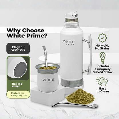 Mate de acero inoxidable de doble pared 8 oz | WHITE Prime
