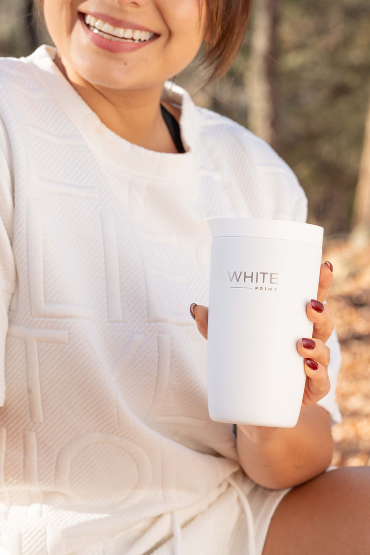 12 oz Coffee Mug | Push Button System | WHITE Prime