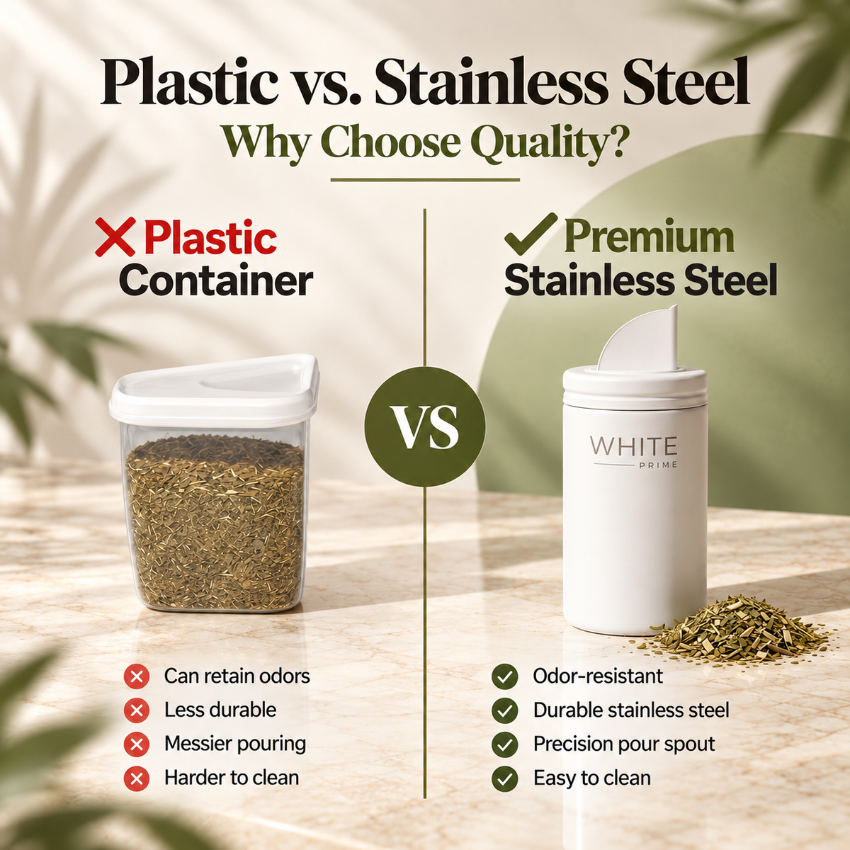WHITE Prime Multipurpose Yerba Mate Container 20 oz | Yerbero with Spout