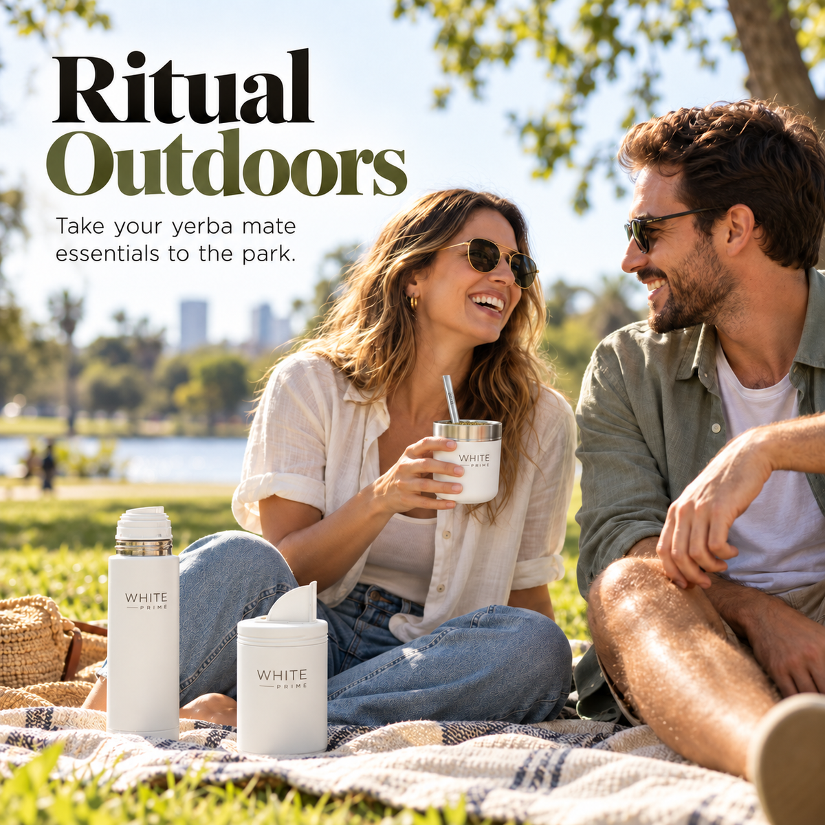 WHITE Prime Multipurpose Yerba Mate Container 20 oz | Yerbero with Spout