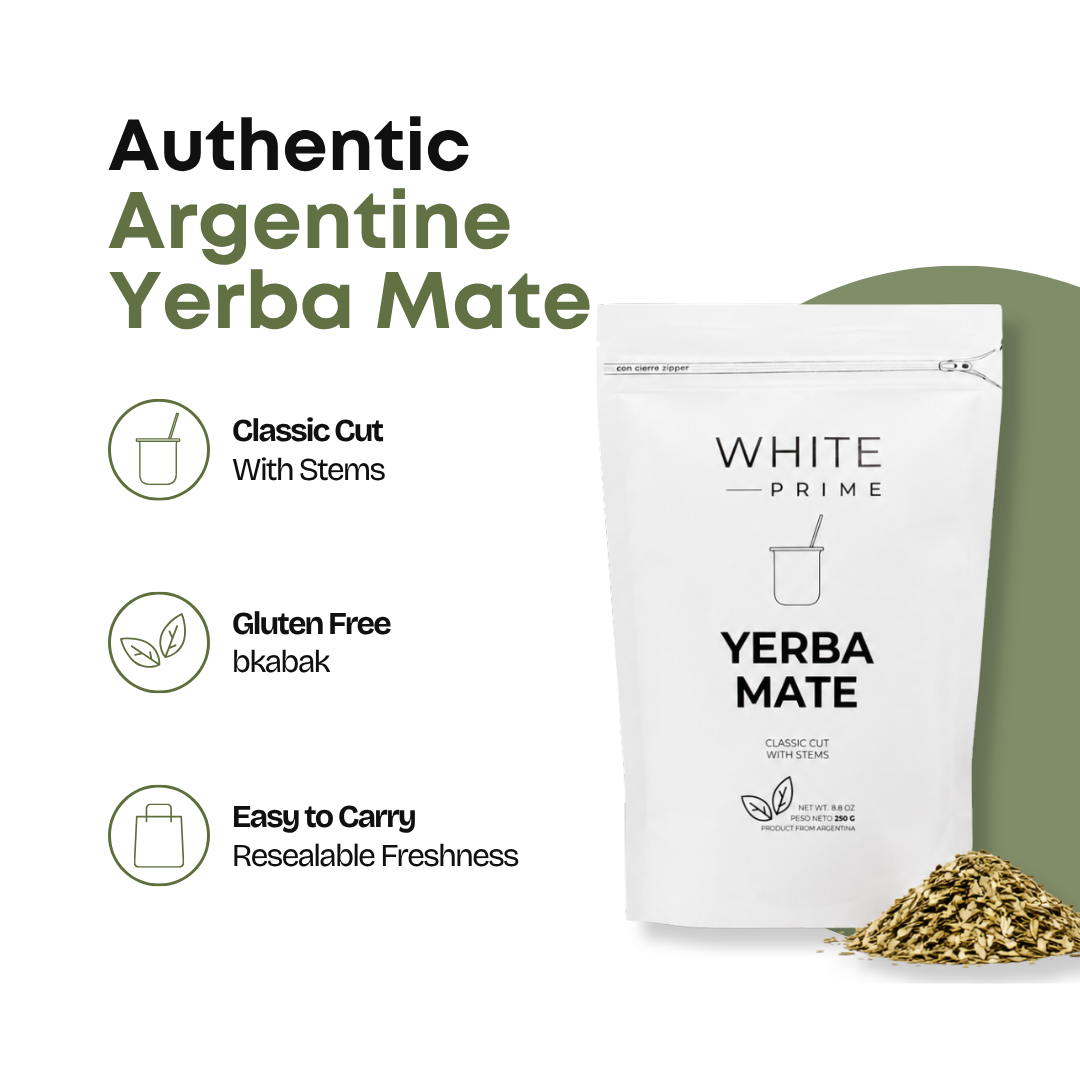 Infographic about authentic traditional yerba mate by WHITE Prime